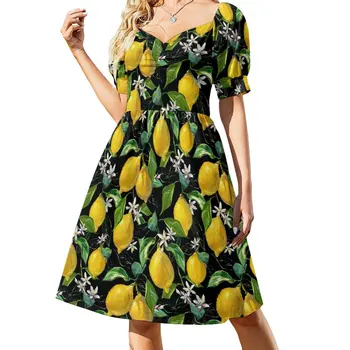 Свежие лимоны | Черное платье без рукавов, роскошное женское платье для вечерней вечеринки, элегантные женские платья с распродажей